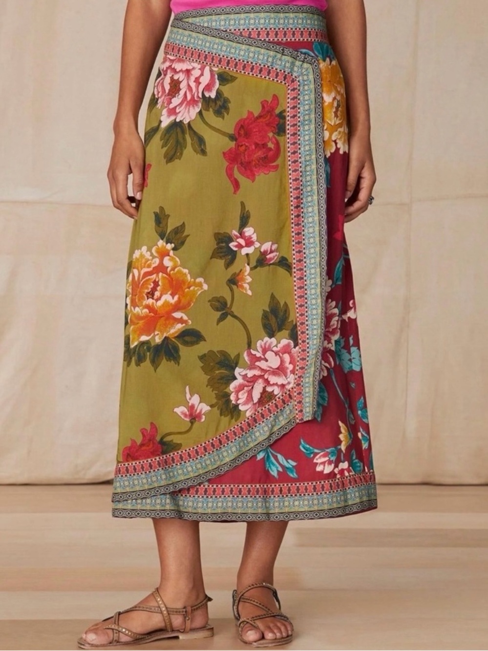 NWOT Discontinued Sundance Maru Blooms Wrap Skirt‎